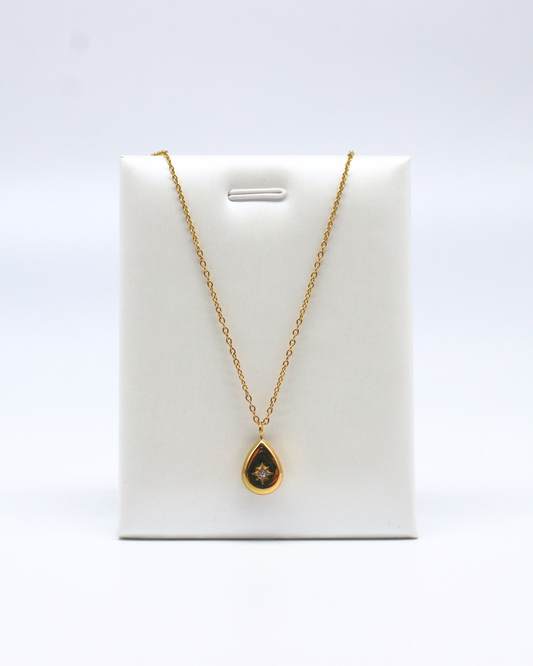 Sparkly Tear (Gold Necklace)