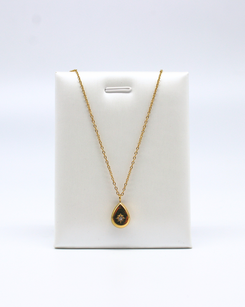 Sparkly Tear (Gold Necklace)