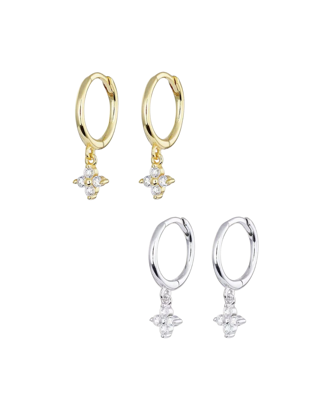 Clover Sapphire Huggie