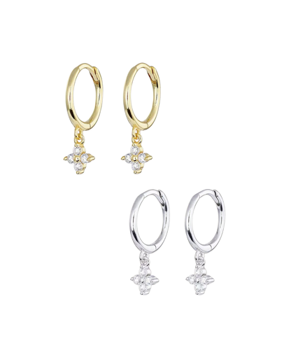 Clover Sapphire Huggie