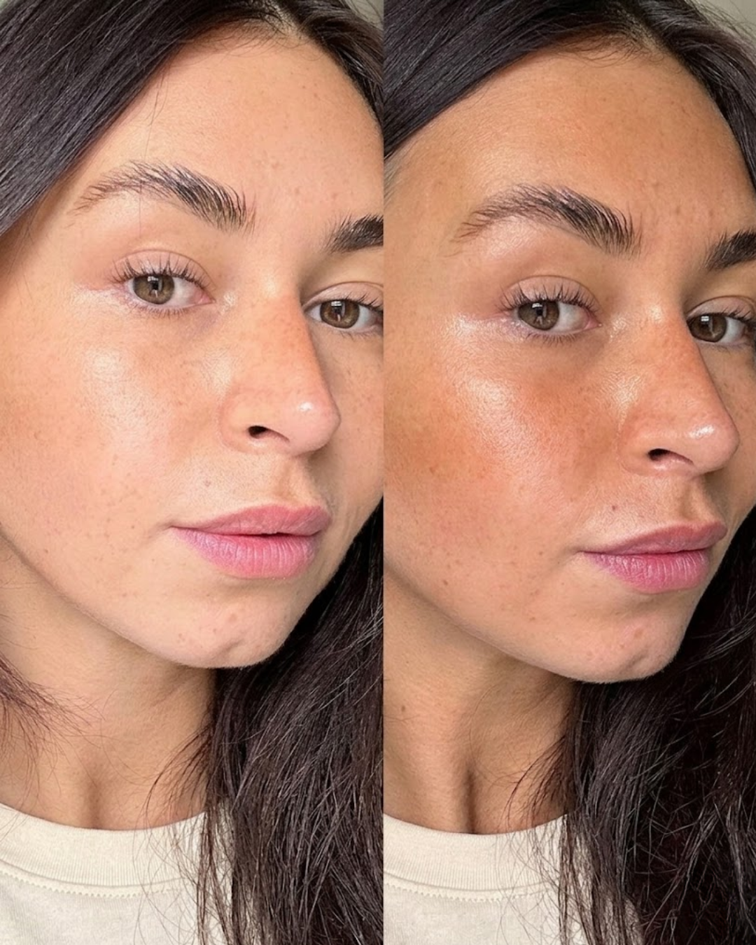bronzing drops before and after