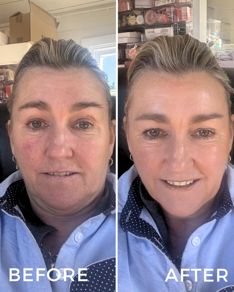 Lisa T., wearing Second Skin BB Cream