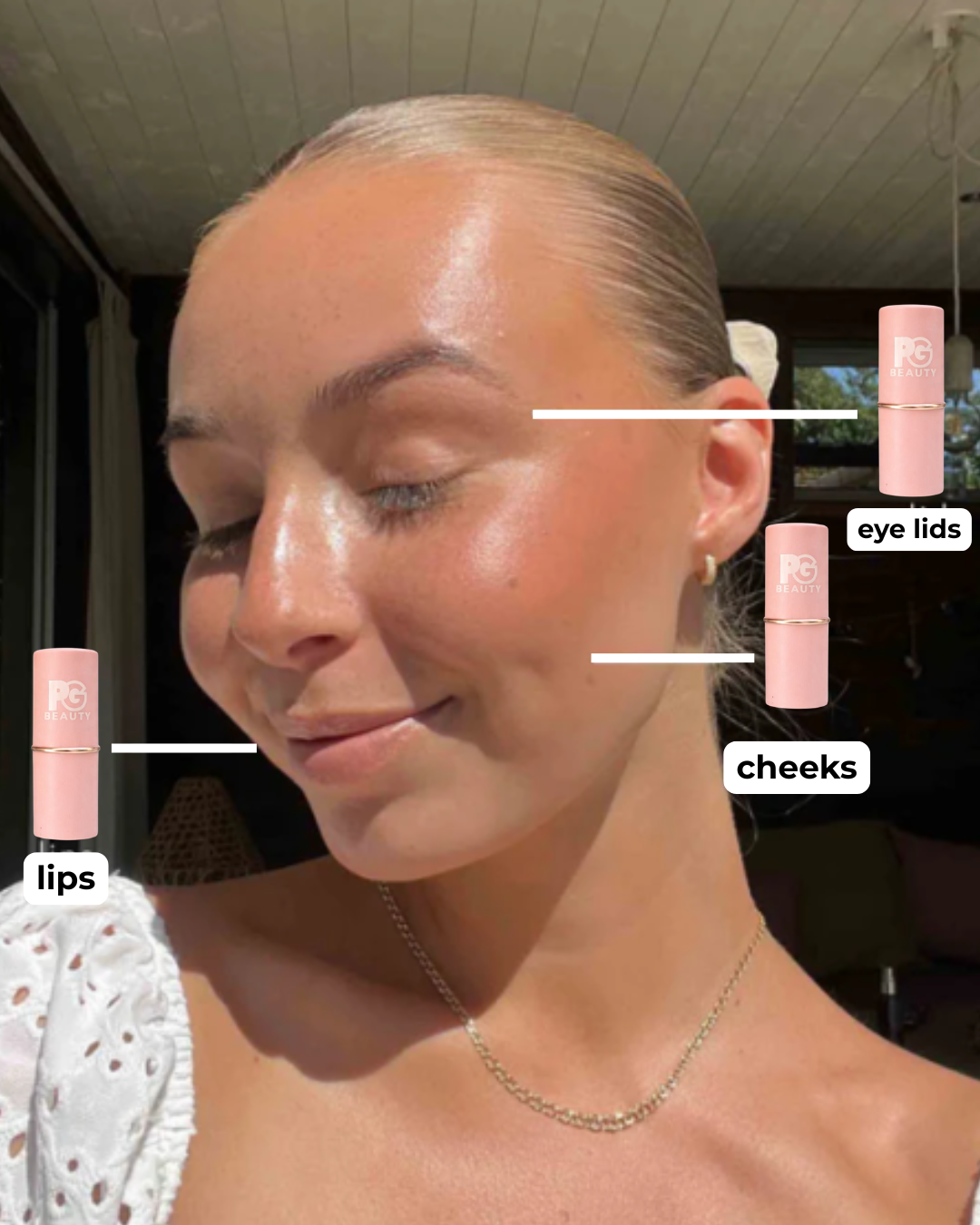 lips, cheeks & eyelids before and after
